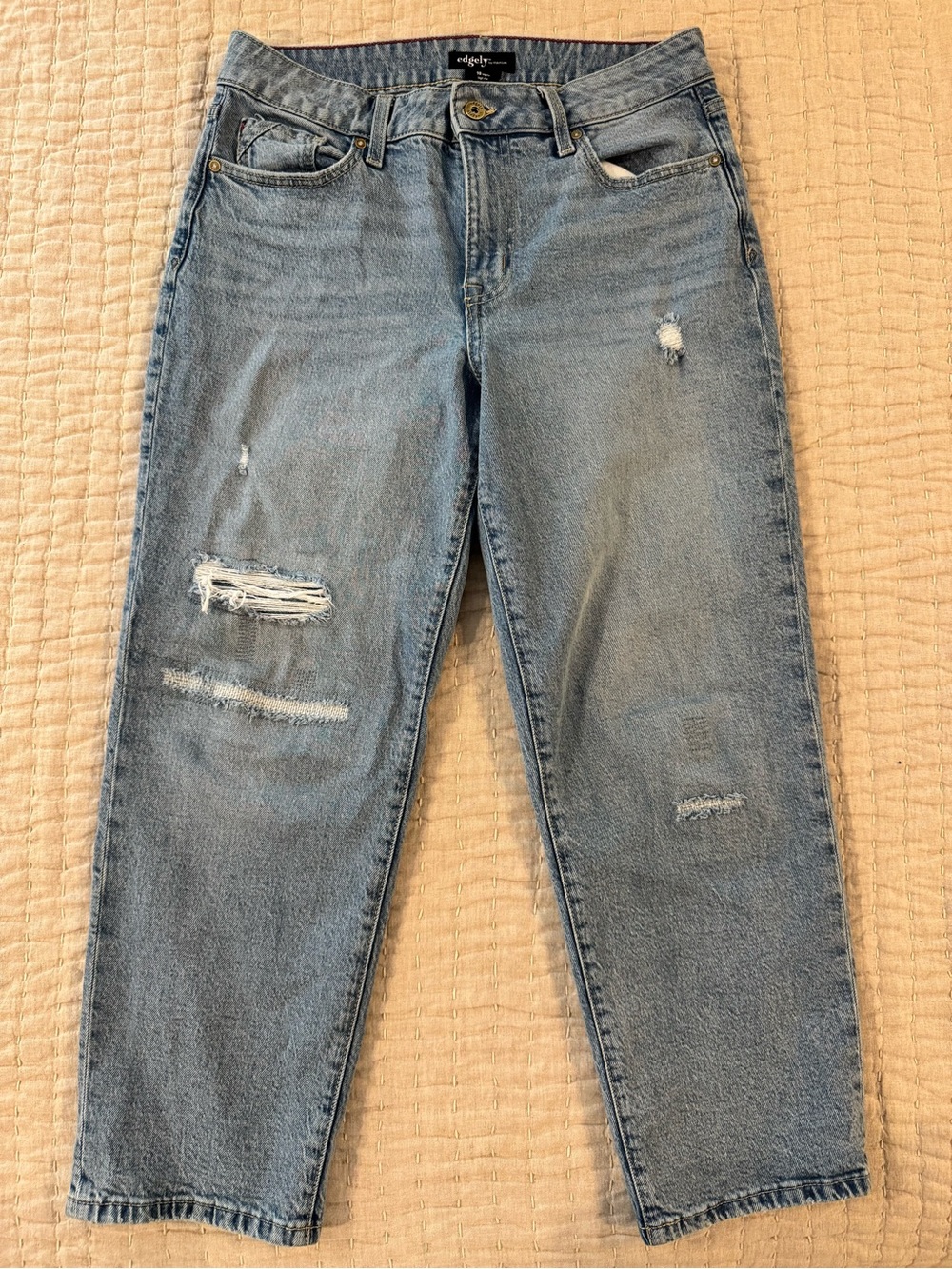 Maurices Light Blue Distressed Boyfriend Jeans